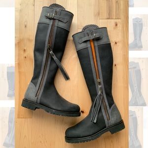 Penelope Chilvers Long Tassel Boot, Black/Grey, Size 37